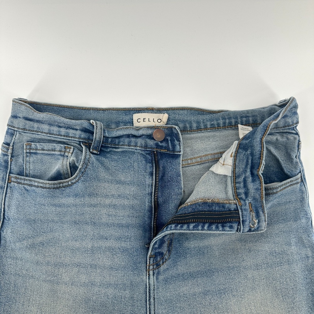 Cello Jeans Womens 15 Blue Stretch Denim High Rise Straight Leg Everyday Comfort
